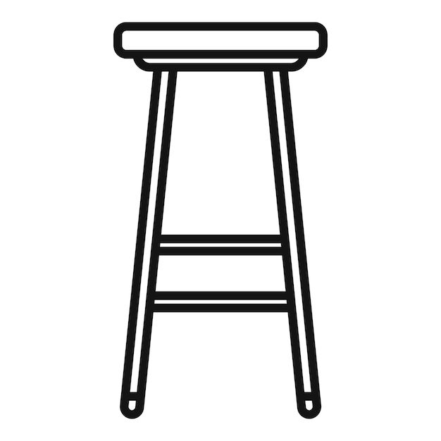 Vector de contorno de icono de silla de cocina Muebles interiores Muebles modernos