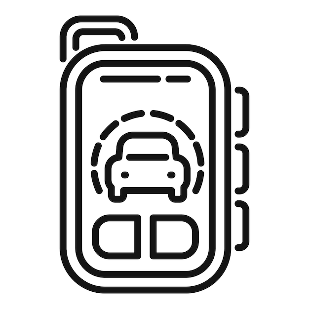 Vector vector de contorno del icono del sistema de alarma del automóvil seguridad inteligente
