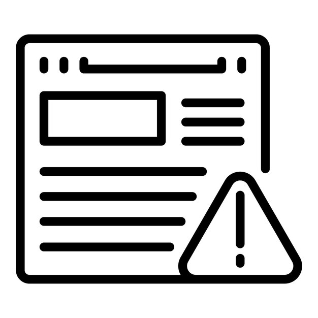 Vector de contorno de icono de sitio web seguro Bloqueo del sistema Cyber seguro