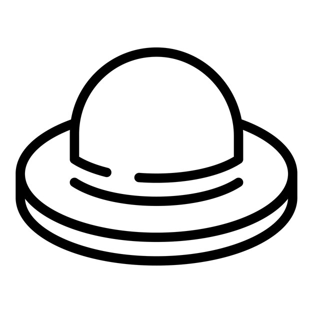 Vector de contorno de icono de sombrero de playa Campamento acuático Piscina infantil