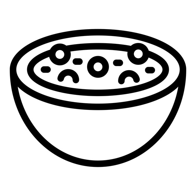 Vector de contorno de icono de sopa caliente Mercado de alimentos frescos