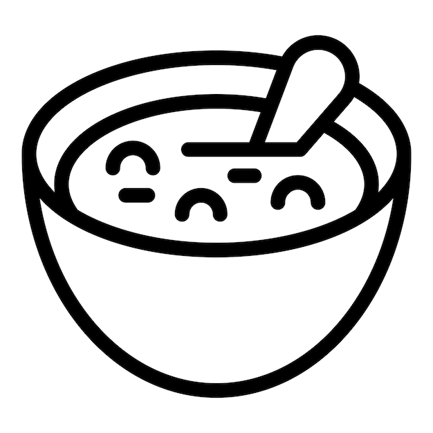 Vector de contorno del icono de la sopa de sabor agrio Borsch tradicional