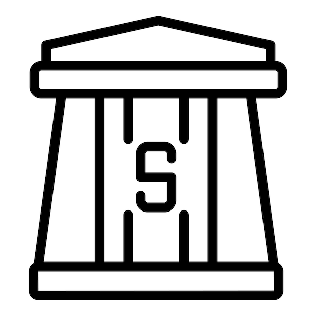 Vector de contorno de icono de subsidio bancario Subvención de apoyo a negocios de dinero