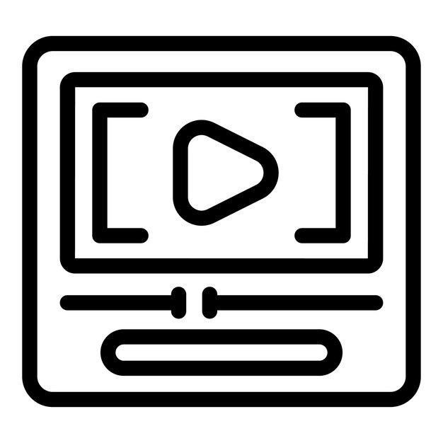 Vector de contorno de icono de suscripción de video en línea Sistema de ingresos