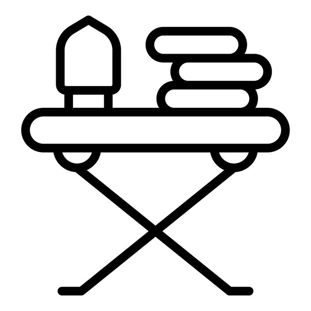 Vector de contorno de icono de tablero de hierro de lavado Casa limpia Casa eléctrica