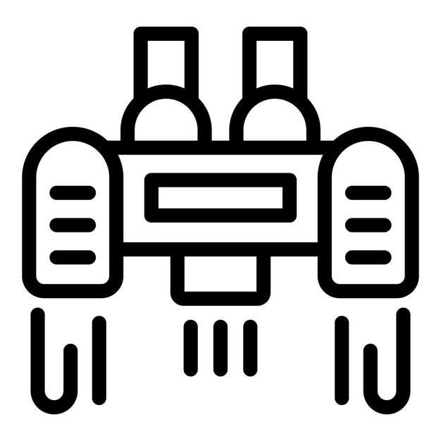 Vector de contorno del icono del tablero de vuelo Dispositivo de vuelo hidroeléctrico
