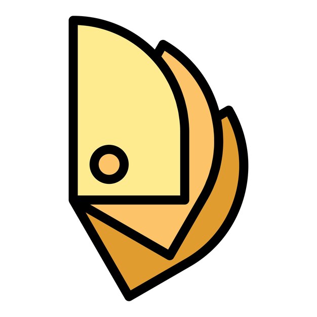 Vector de contorno de icono de tarjeta de artesanía Escuela de fabricación de delantal de madera de color plano