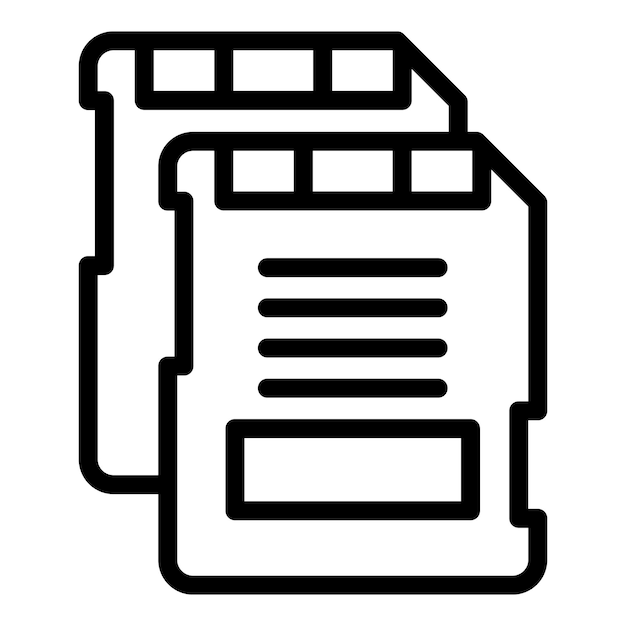 Vector de contorno del icono de la tarjeta SD de la cámara Estudio de fotos Sesión de arte