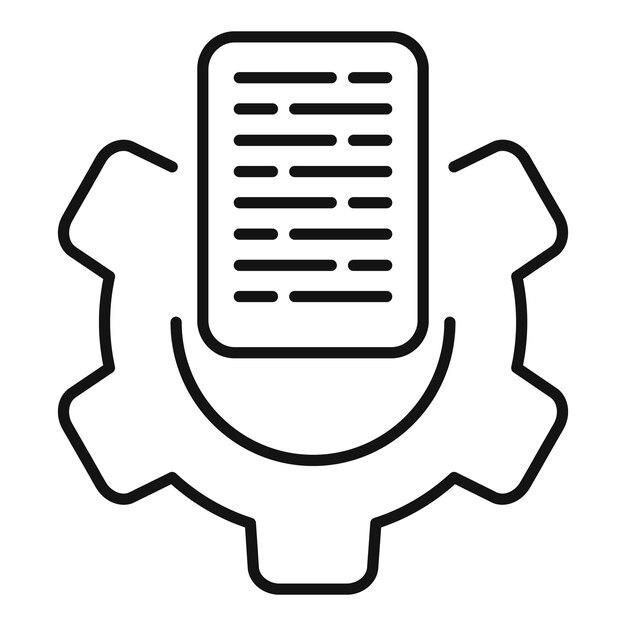 Vector de contorno de icono técnico dual de engranajes Lente de ram de teléfono
