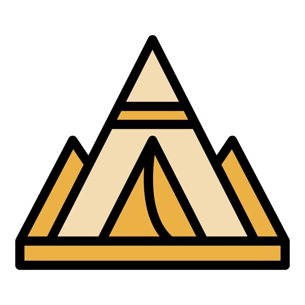 Vector de contorno del icono de la tienda de Alaska Glaciar de invierno Viaje esquimal Color plano