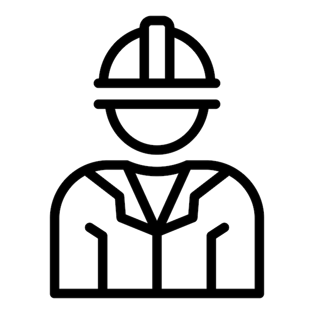 Vector de contorno de icono de trabajador de construcción Subvención de dinero Deuda federal