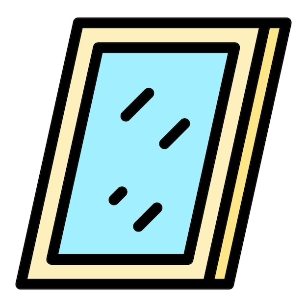 Vector de contorno de icono de trabajo de ventana Reparación de renovación Trabajador doméstico color plano
