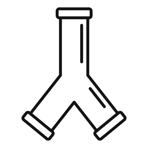Vector de contorno de icono de triángulo de tubería Sistema de acero Grifo de bomba