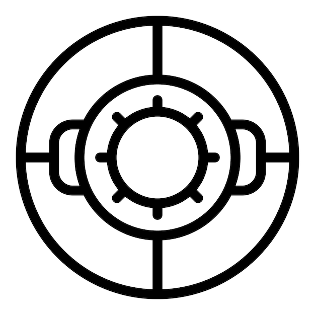 Vector de contorno de icono de tubo de nieve de goma Deporte de invierno en hielo