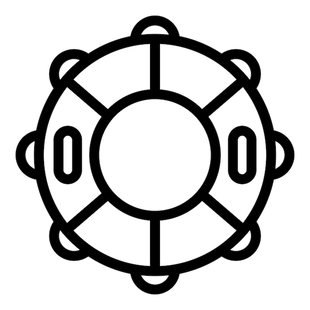 Vector de contorno del icono del tubo de nieve Trineo deportivo de colina