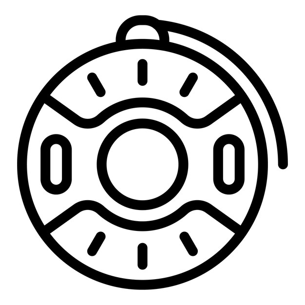 Vector de contorno del icono del tubo de nieve de vacaciones Deporte de invierno