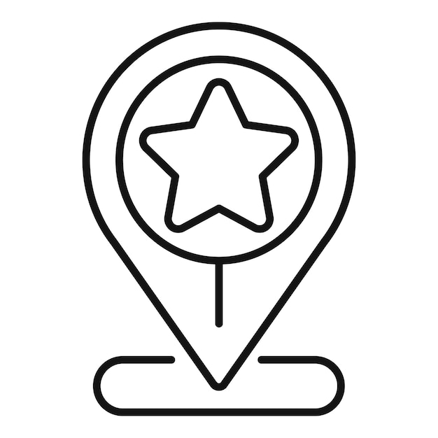 Vector de contorno de icono de ubicación en línea de recompensa Código vip de estrella