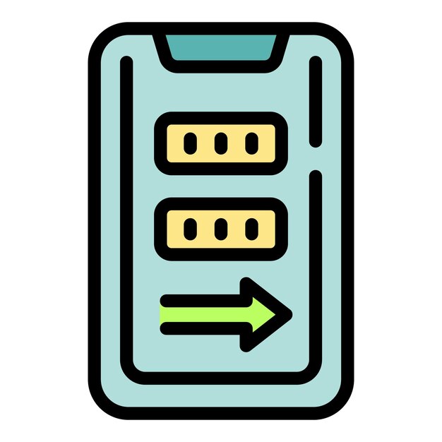 Vector de contorno de icono de usuario digital Formulario de cuenta Registro en línea Color plano