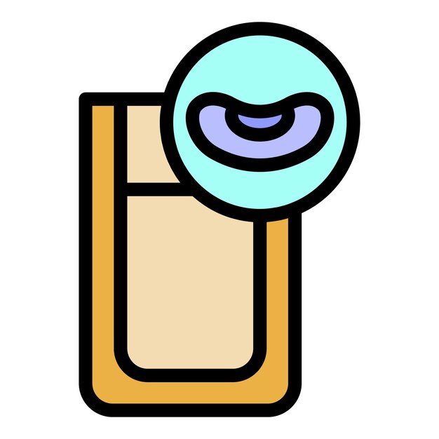 Vector de contorno del icono del vaso de leche de frijol alimento de soja tofu color de planta plano