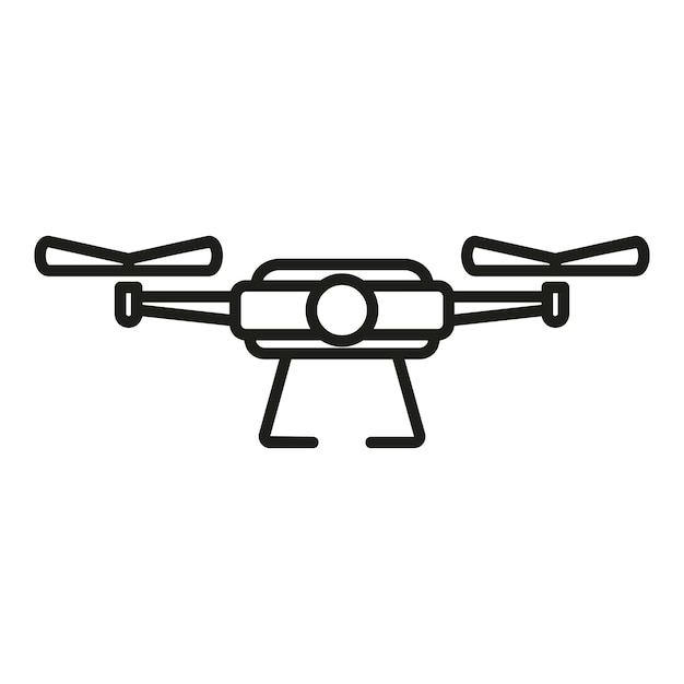 Vector de contorno del icono del vehículo de control de drones cámara robot Ai tierra espía