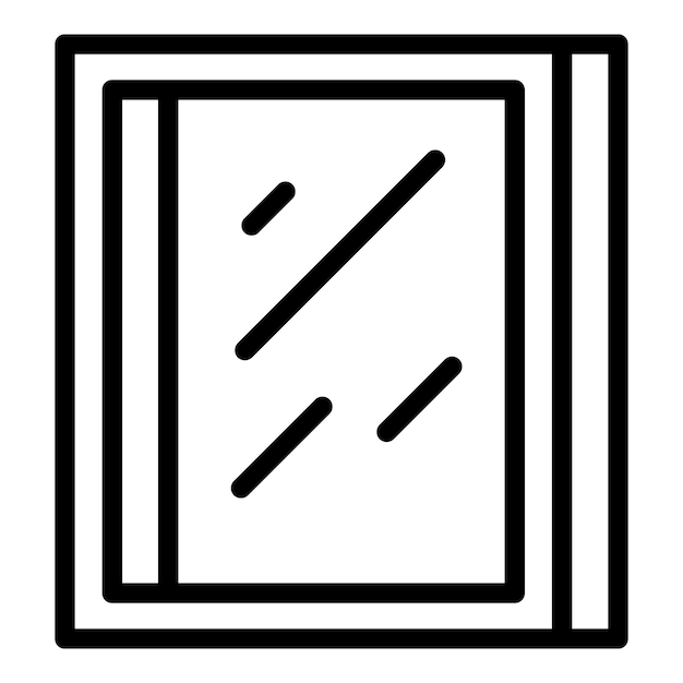 Vector de contorno de icono de ventana de vidrio Producción de fábrica Construcción de hornos