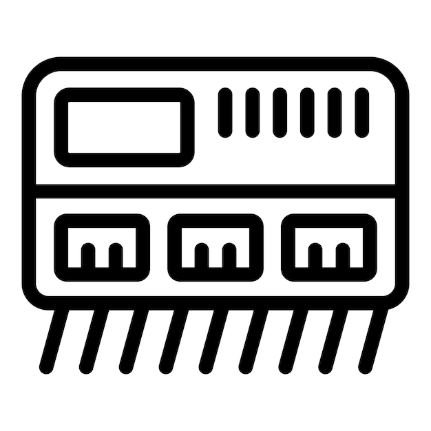 Vector de contorno del icono del ventilador de techo Aire acondicionado