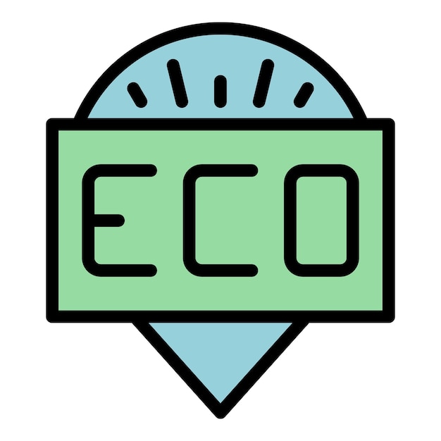 Vector de contorno de icono de viaje ecológico Familia del bosque Color plano del viaje ecológico