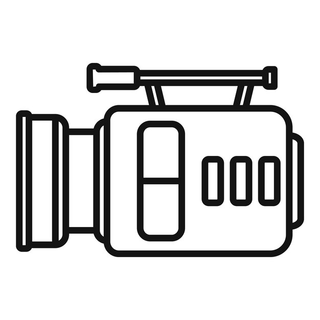 Vector de contorno de icono de videocámara de TV Cámara de vídeo Videocámara de película