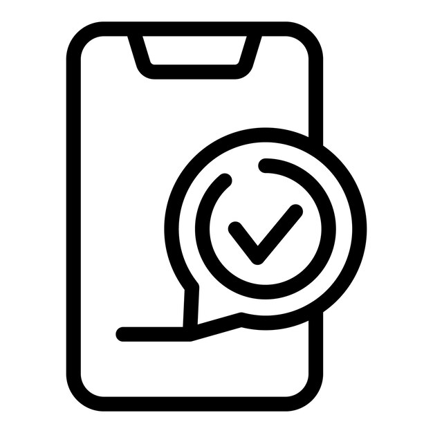 Vector de contorno de icono de vidrio de teléfono resistente a la rotura de la cubierta del escudo de protección del teléfono