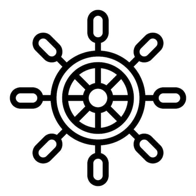 Vector de contorno del icono del volante del barco Buque de Lisboa