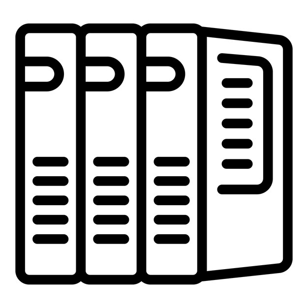 Vector de contorno de iconos de libros escolares al por menor Descubra literario