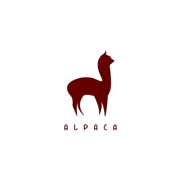 Vector de contorno de logotipo de alpaca