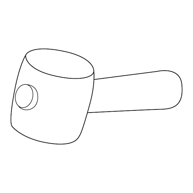 Vector de contorno de martillo de plástico sobre fondo blanco