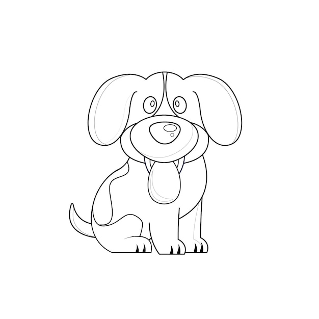 vector de contorno de perro divertido