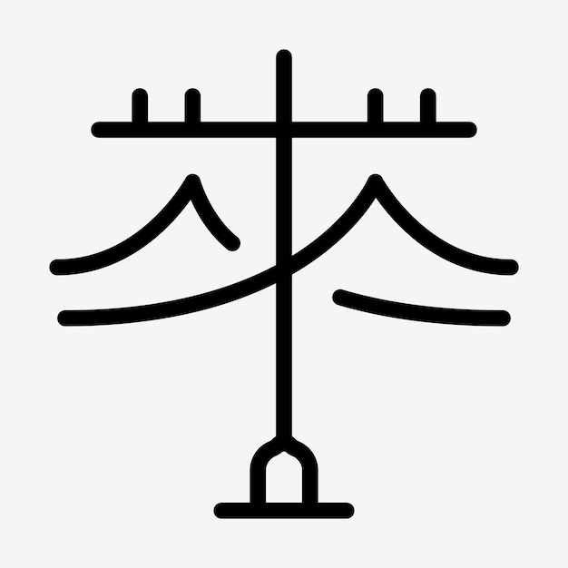 Vector del contorno del poste de cableado eléctrico