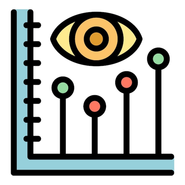 Vector de contorno de punto del icono del gráfico compañía de negocios gerente grupo color plano