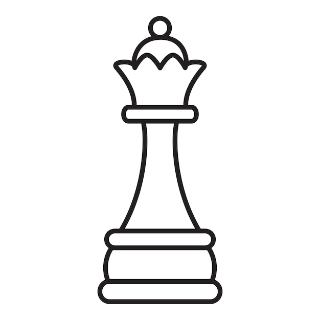 Vector contorno reina ajedrez icono