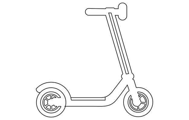 Vector de contorno de scooter vintage ilustración de stock de scooter eléctrico de scooter electrónico moderno