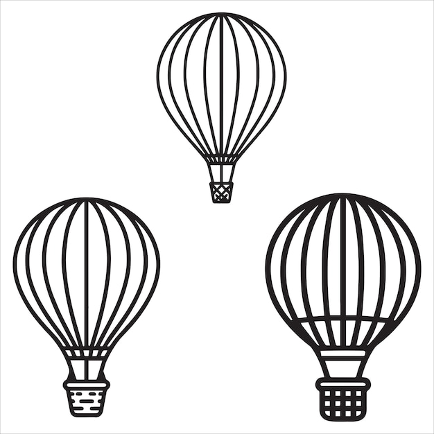 Vector de contorno sencillo de globo de aire caliente