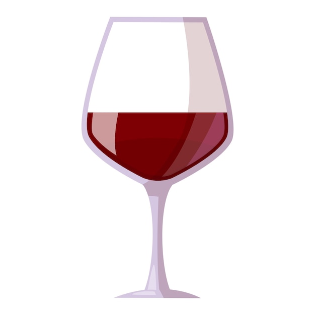 Vector una copa de vino tinto ilustración plana