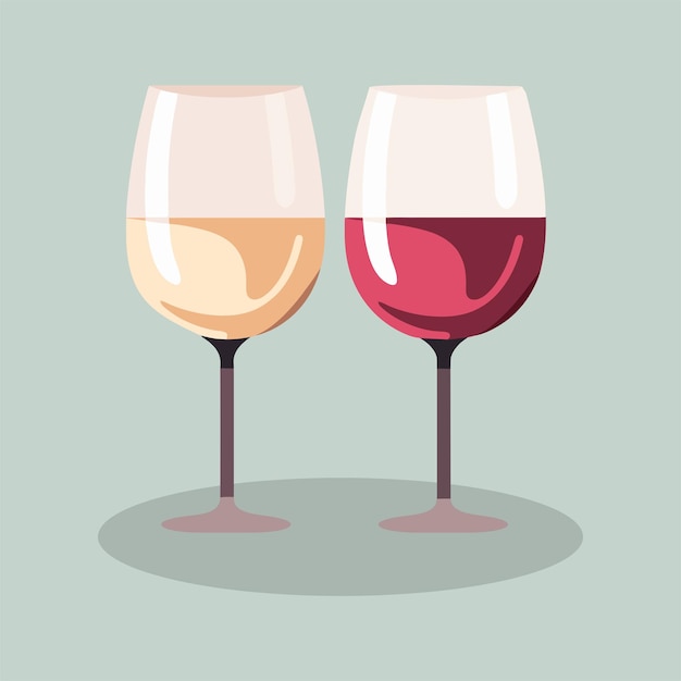 Vector de copas de vino