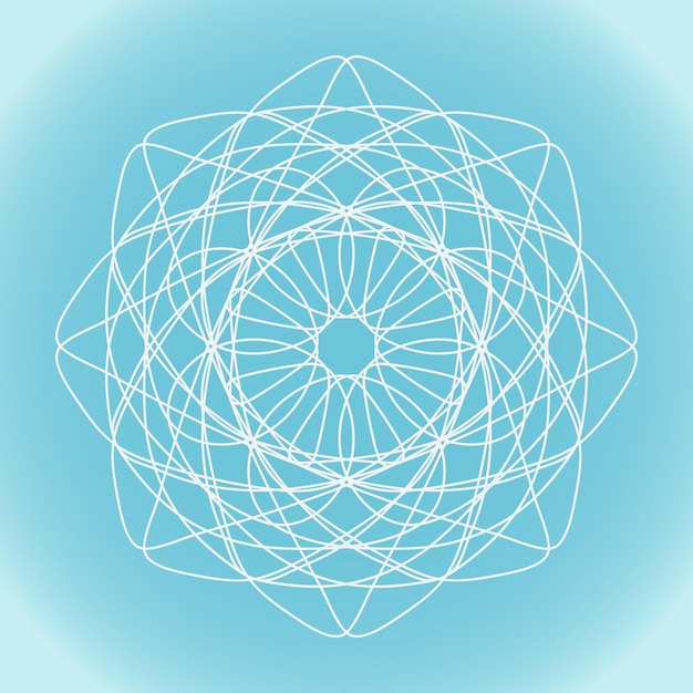 Vector de copo de nieve con forma angular ornamentada y estructura sobre un fondo azul de invierno