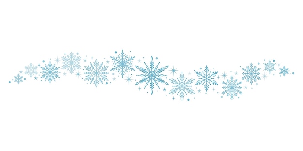 Vector de copo de nieve de ola de hielo estandarte decorativo ilustración de nieve formas de cristal elegantes