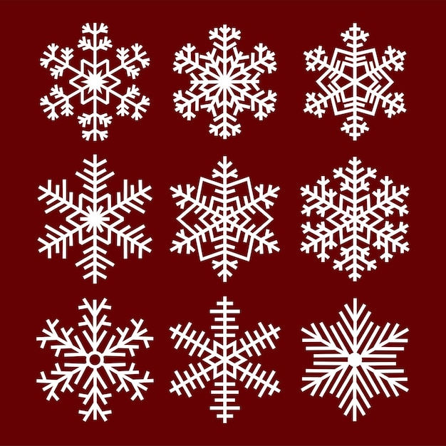 Vector de copos de nieve muy afilados