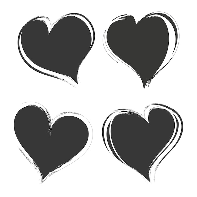 Vector de corazón angustiado grunge