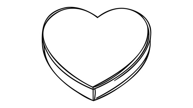 Vector corazón caja de papel una plantilla de línea continua aislada sobre fondo blanco tema del día de San Valentín amor icónico