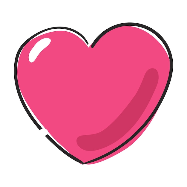 Vector corazón doodle dibujo elemento dibujado a mano aislado sobre fondo blanco