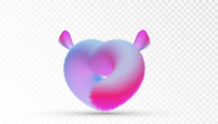 Vector vector corazón esponjoso para ilustraciones de amor y para el día de san valentín