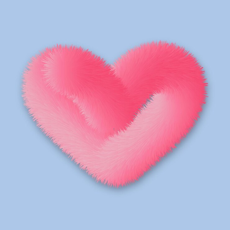 Vector de corazón de gradiente rosado esponjoso Ilustración 3D detallada del corazón