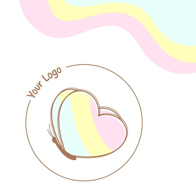 Vector de corazón de mariposa del logotipo